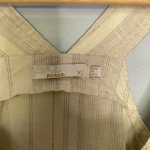 PrAna Dress Grace Trail Dress Hemp Blend Stone Stripe Size XL - Picture 5 of 10